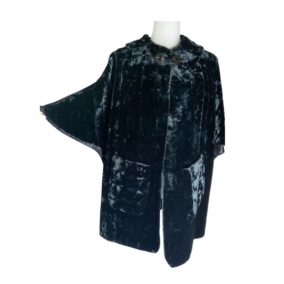 Vintage Velvet Black Cape OSFM Excellent Condition - Picture 12 of 15